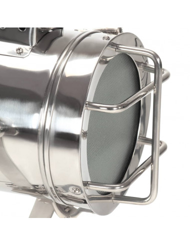 Lampada a Treppiede a Pavimento Nera in Legno di Mango 69 cm