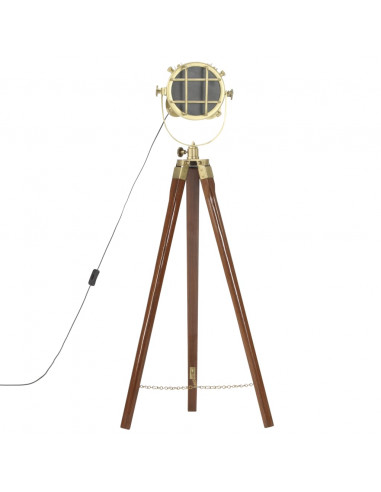 Lampada da Terra a Treppiede Legno Massello di Mango 97 cm