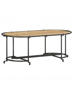 Tavolino da Salotto 110x55x40 cm Legno Massello di Mango Grezzo 2