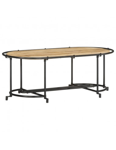 Tavolino da Salotto 110x55x40 cm Legno Massello di Mango Grezzo