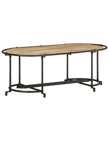 Tavolino da Salotto 110x55x40 cm Legno Massello di Mango Grezzo