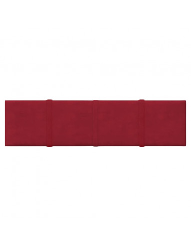Pannelli Murali 12 pz Rosso Vino 60x15 cm Velluto 1,08 m²