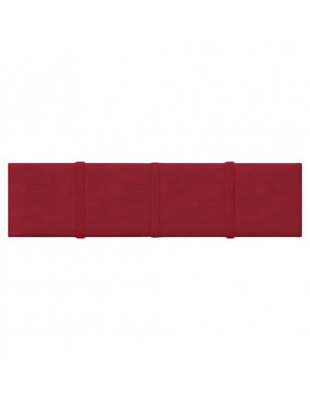 Pannelli Murali 12 pz Rosso Vino 60x15 cm Velluto 1,08 m²