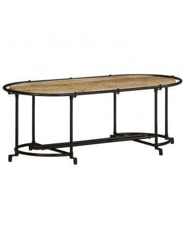 Tavolino da Salotto 110x55x40 cm Legno Massello di Mango Grezzo