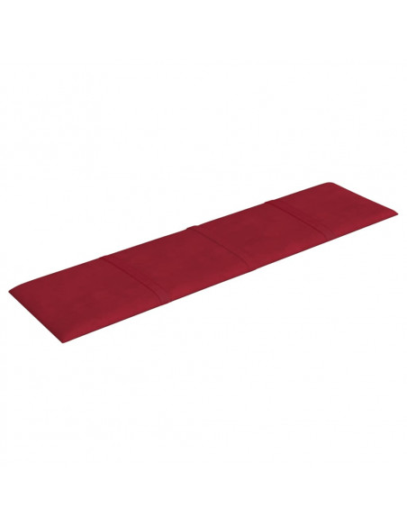 Pannelli Murali 12 pz Rosso Vino 60x15 cm Velluto 1,08 m²