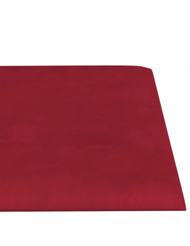 Pannelli Murali 12 pz Rosso Vino 60x15 cm Velluto 1,08 m²