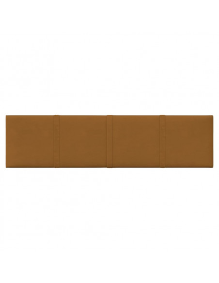 Pannelli Murali 12 pz Marroni 60x15 cm Velluto 1,08 m²