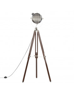 Lampada da Terra a Treppiede Legno Massello di Mango 180 cm 2
