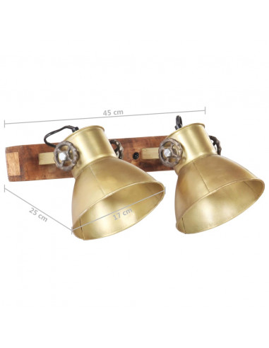 Lampada da Parete in Stile Industriale Ottone 45x25 cm E27
