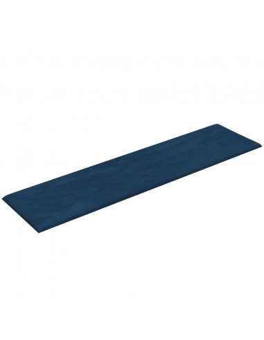 Pannelli Murali 12 pz Blu 60x15 cm Velluto 1,08 m²