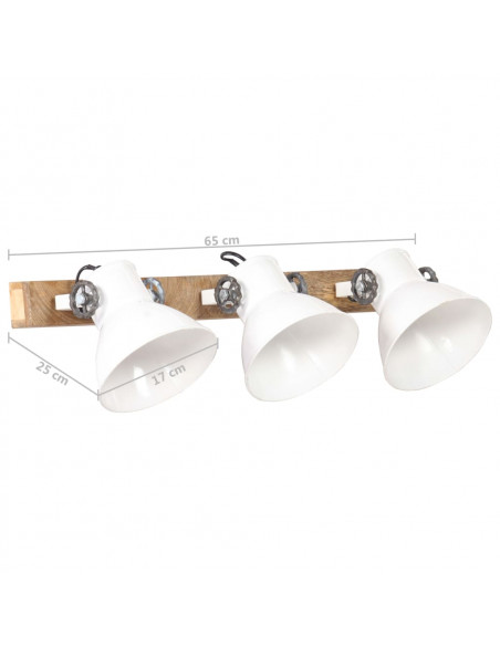 Lampada da Parete in Stile Industriale Bianca 65x25 cm E27