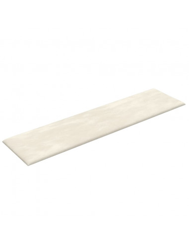 Pannelli Murali 12 pz Crema 60x15 cm Velluto 1,08 m²