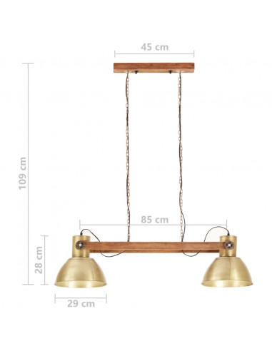 Lampada a Sospensione Industriale 25 W Ottone 109 cm E27