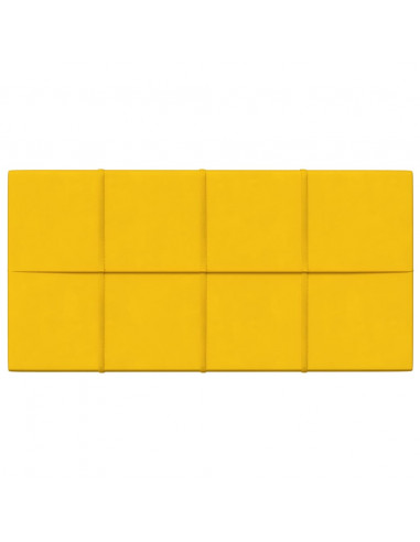Pannelli Murali 12 pz Gialli 60x30 cm in Velluto 2,16 m²