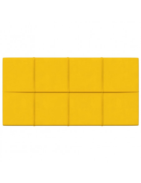 Pannelli Murali 12 pz Gialli 60x30 cm in Velluto 2,16 m²