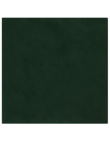 Pannelli Murali 12 pz Verde Scuro 60x15 cm Velluto 1,08 m²