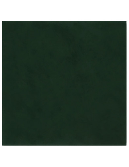 Pannelli Murali 12 pz Verde Scuro 60x15 cm Velluto 1,08 m²