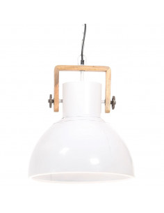 Lampada a Sospensione Industriale 25 W Bianca Rotonda 40 cm E27 2