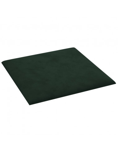 Pannelli Murali 12 pz Verde Scuro 60x15 cm Velluto 1,08 m²