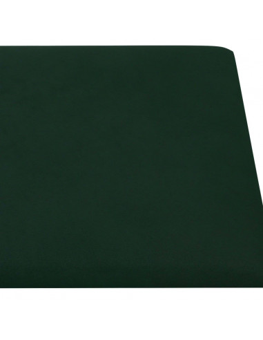 Pannelli Murali 12 pz Verde Scuro 60x15 cm Velluto 1,08 m²