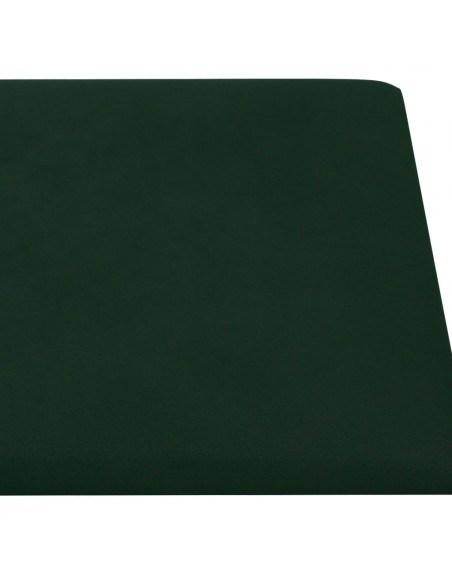 Pannelli Murali 12 pz Verde Scuro 60x15 cm Velluto 1,08 m²