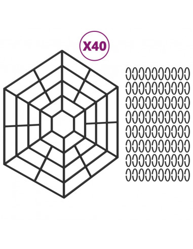 Protezioni per Laghetto 40 pz Nero in Polipropilene