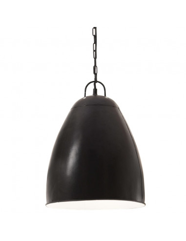 Lampada a Sospensione Industriale 25 W Nera Rotonda 32 cm E27