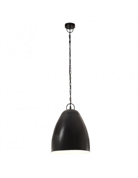 Lampada a Sospensione Industriale 25 W Nera Rotonda 32 cm E27
