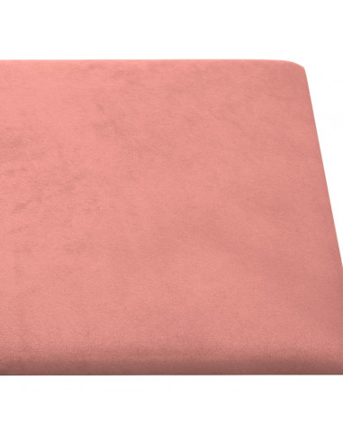 Pannelli Murali 12 pz Rosa 30x30 cm Velluto 1,08 m²