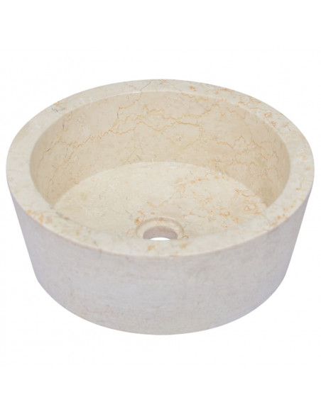 Lavandino Crema Ø40x15 cm in Marmo