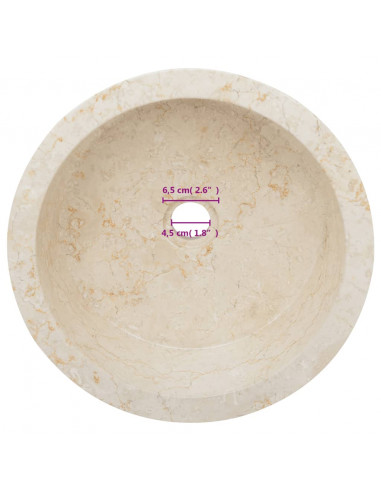 Lavandino Crema Ø40x15 cm in Marmo