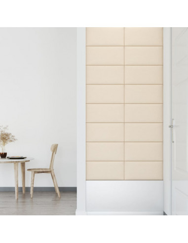 Pannelli Murali 12 pz Crema 60x30 cm Velluto 2,16 m²