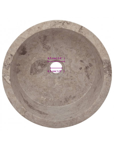 Lavandino Grigio Ø40x15 cm in Marmo