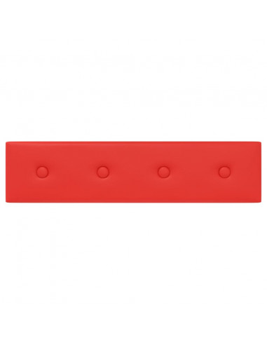 Pannelli Murali 12 pz Rossi 60x15 cm Similpelle 1,08 m²