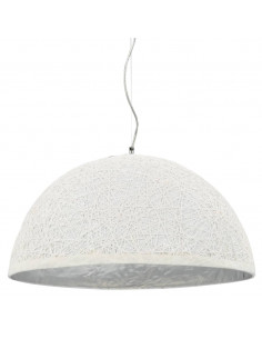 Lampadario da Soffitto Bianco e Argento Ø50 cm E27 2