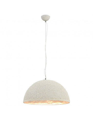 Lampadario da Soffitto Bianco e Argento Ø50 cm E27