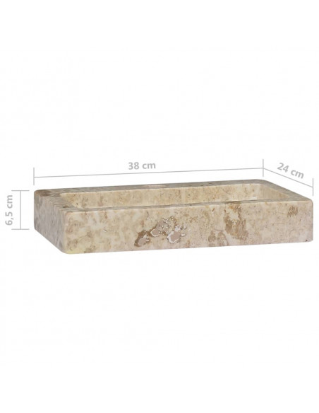 Lavello a Parete Crema 38x24x6,5 cm in Marmo