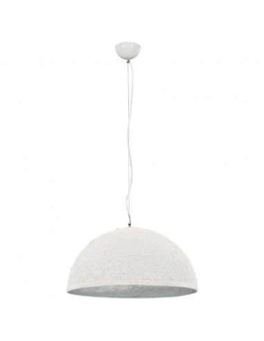 Lampadario da Soffitto Bianco e Argento Ø50 cm E27
