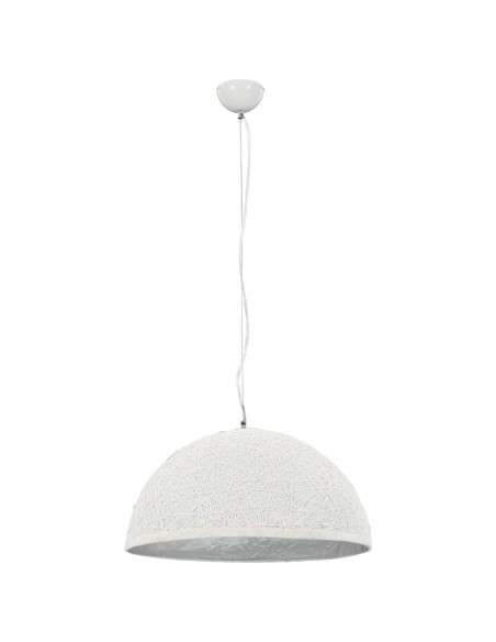 Lampadario da Soffitto Bianco e Argento Ø50 cm E27