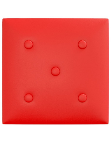 Pannelli Murali 12 pz Rossi 30x30 cm Similpelle 1,08 m²