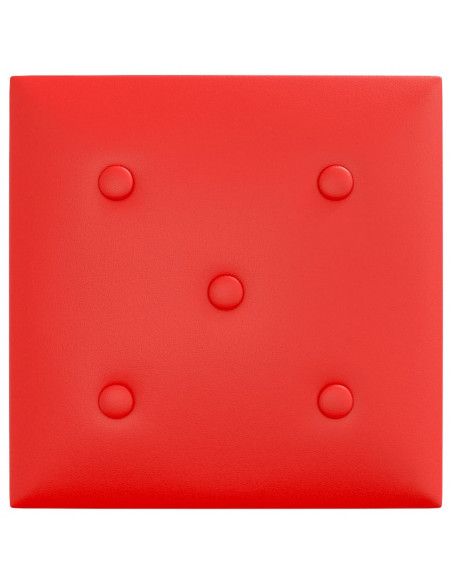 Pannelli Murali 12 pz Rossi 30x30 cm Similpelle 1,08 m²