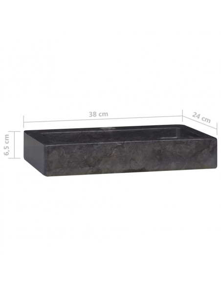 Lavello a Parete Nero 38x24x6,5 cm in Marmo