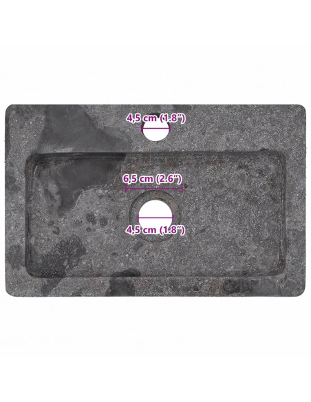Lavello a Parete Grigio 38x24x6,5 cm in Marmo