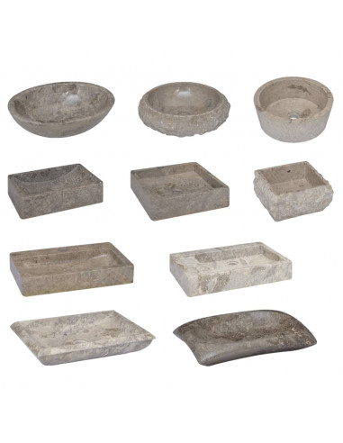 Lavello a Parete Grigio 38x24x6,5 cm in Marmo