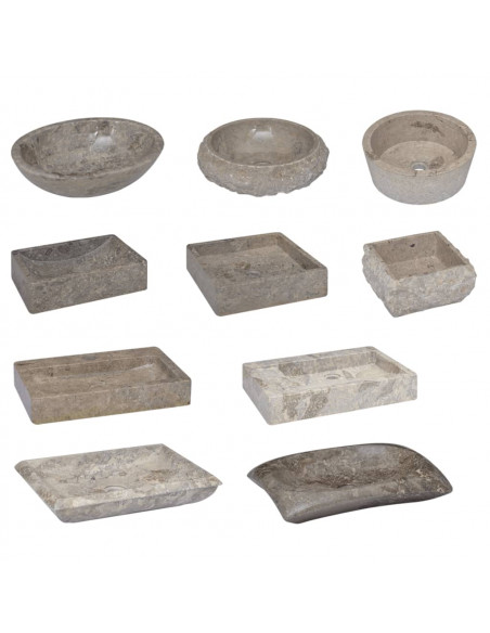 Lavello a Parete Grigio 38x24x6,5 cm in Marmo