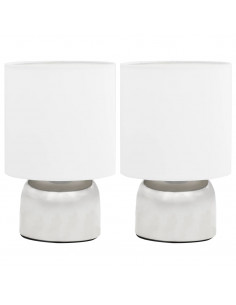Lampade da Tavolo 2 pz Pulsanti Touch Bianche E14 2