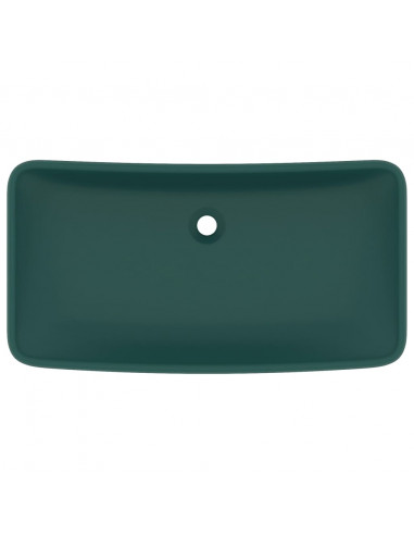 Lavabo Lusso Rettangolare Verde Scuro Opaco 71x38 cm Ceramica