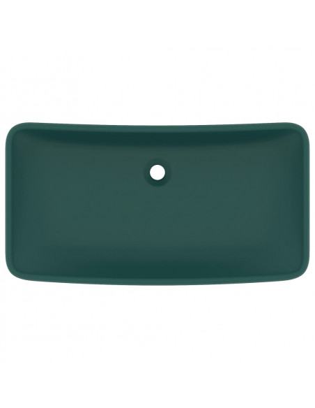 Lavabo Lusso Rettangolare Verde Scuro Opaco 71x38 cm Ceramica