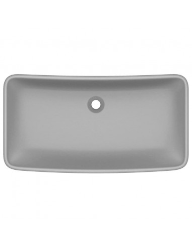 Lavabo Lusso Rettangolare Grigio Chiaro Opaco 71x38 cm Ceramica