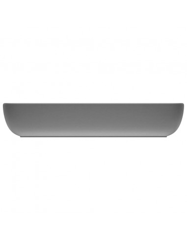 Lavabo Lusso Rettangolare Grigio Chiaro Opaco 71x38 cm Ceramica